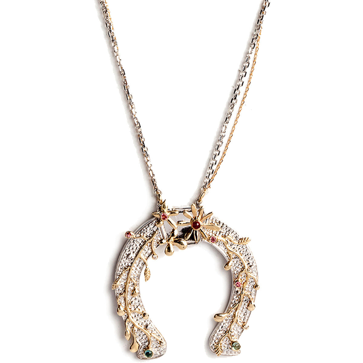 Horseshoe Spiralling Branches Necklace