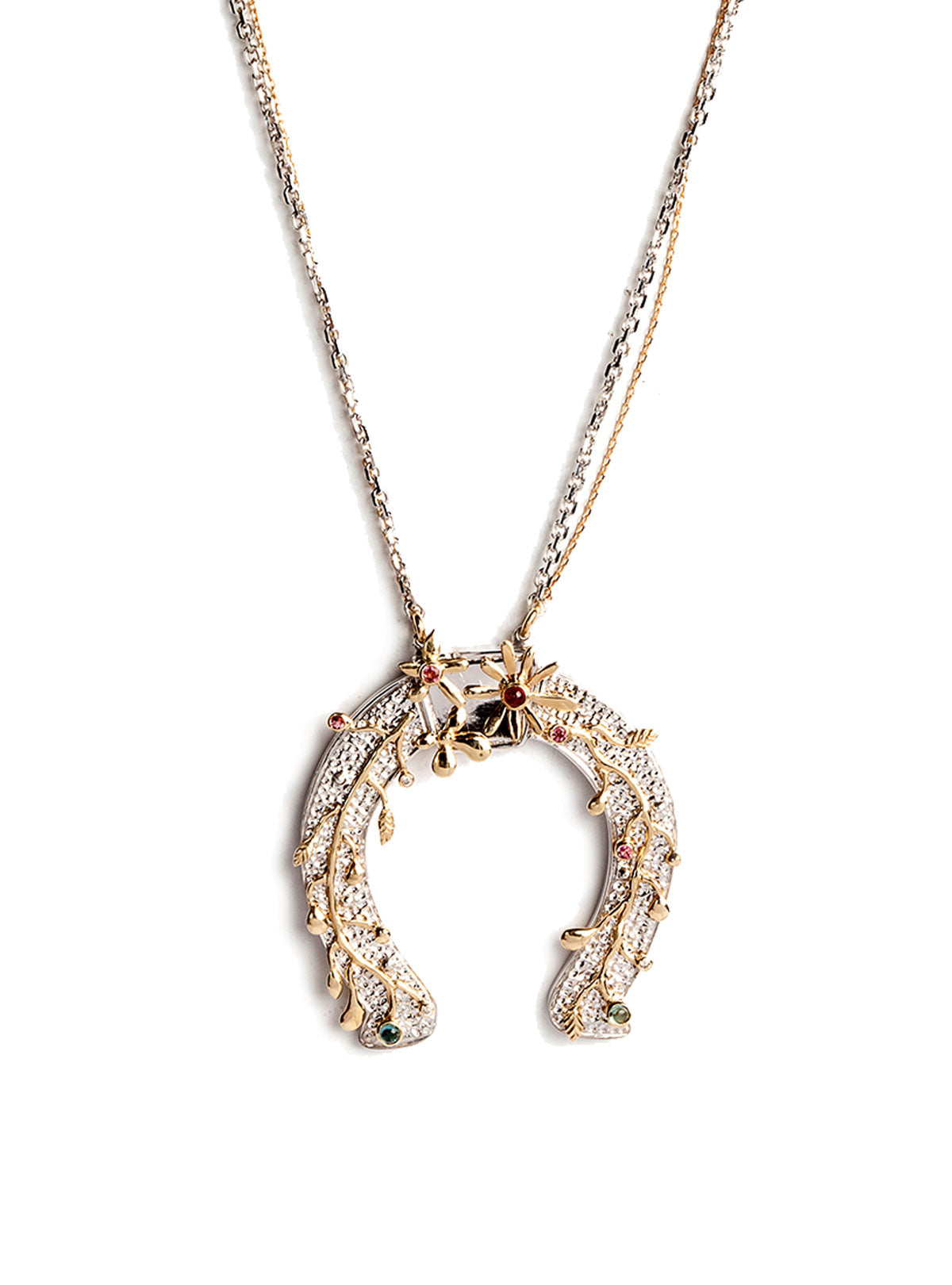 Horseshoe Spiralling Branches Necklace